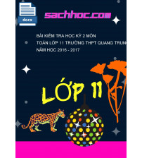 Bài kiểm tra học kỳ 2 môn Toán lớp 11 trường THPT quang trung năm học 2016 - 2017